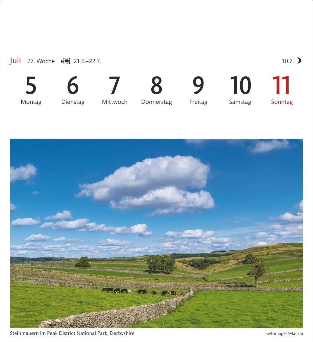 Beispielinhalt (Bild) England Sehnsuchtskalender 2027 - Wochenkalender mit 53 Postkarten