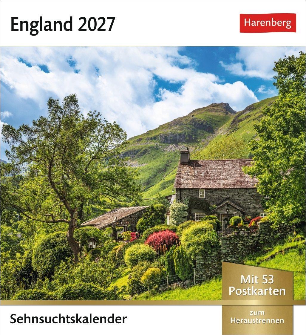 Vorderes Coverbild England Sehnsuchtskalender 2027 - Wochenkalender mit 53 Postkarten