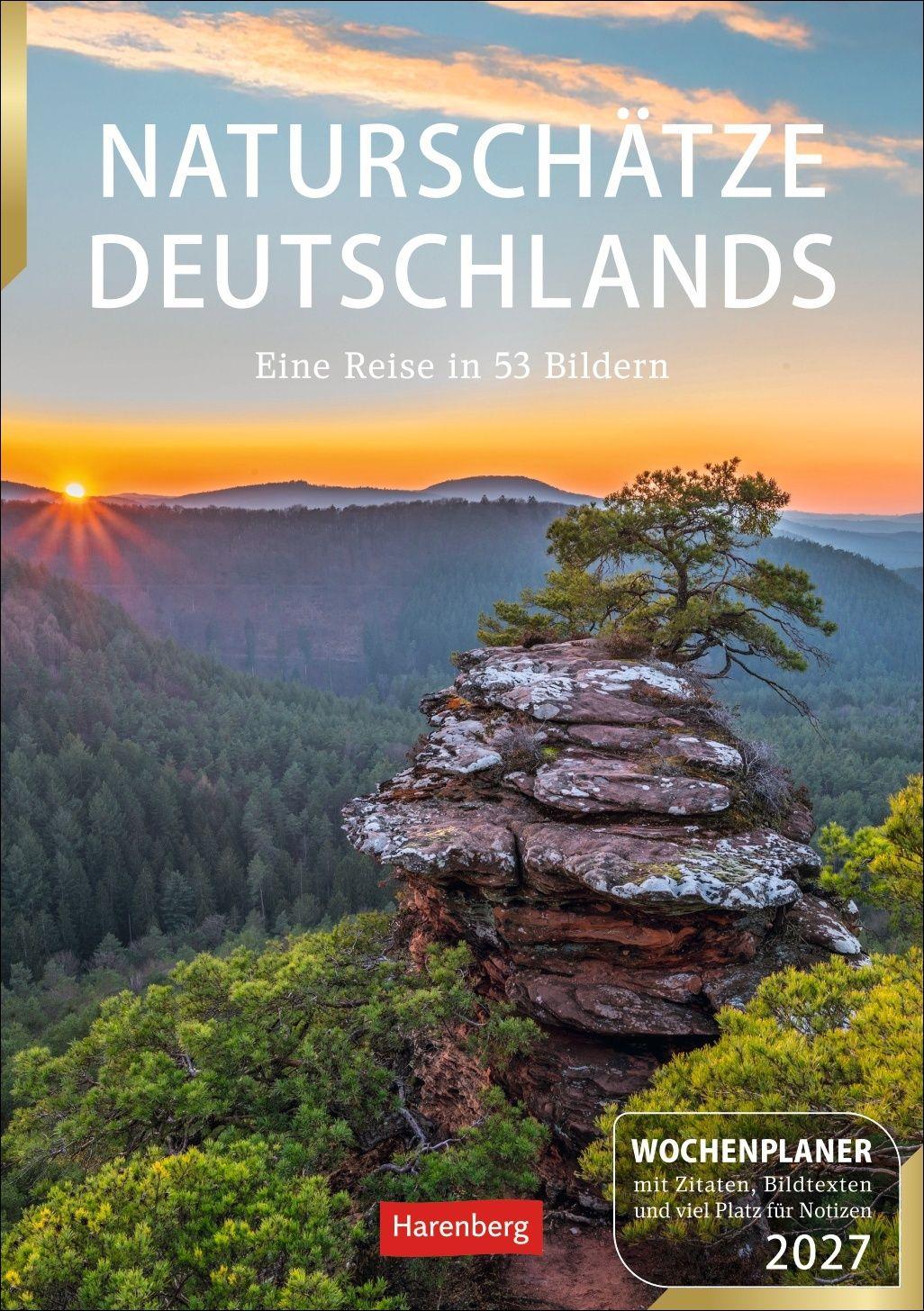 Vorderes Coverbild Naturschätze Deutschlands Wochenplaner 2027 - Eine Reise in 53 Bildern