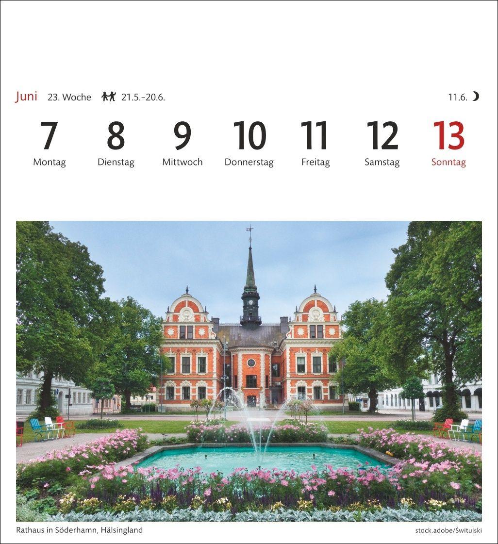 Beispielinhalt (Bild) Schweden Sehnsuchtskalender 2027 - Wochenkalender mit 53 Postkarten