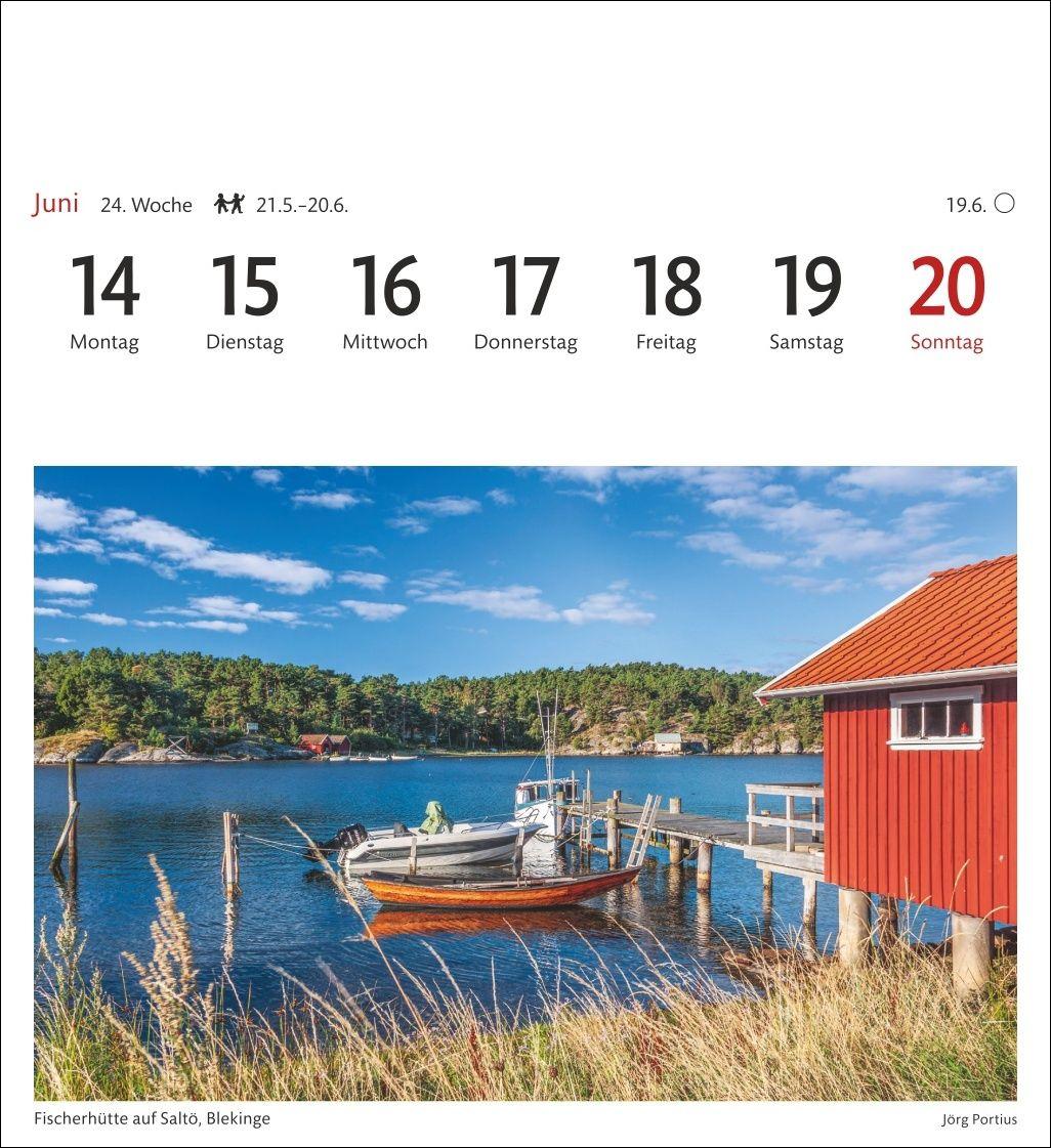 Beispielinhalt (Bild) Schweden Sehnsuchtskalender 2027 - Wochenkalender mit 53 Postkarten