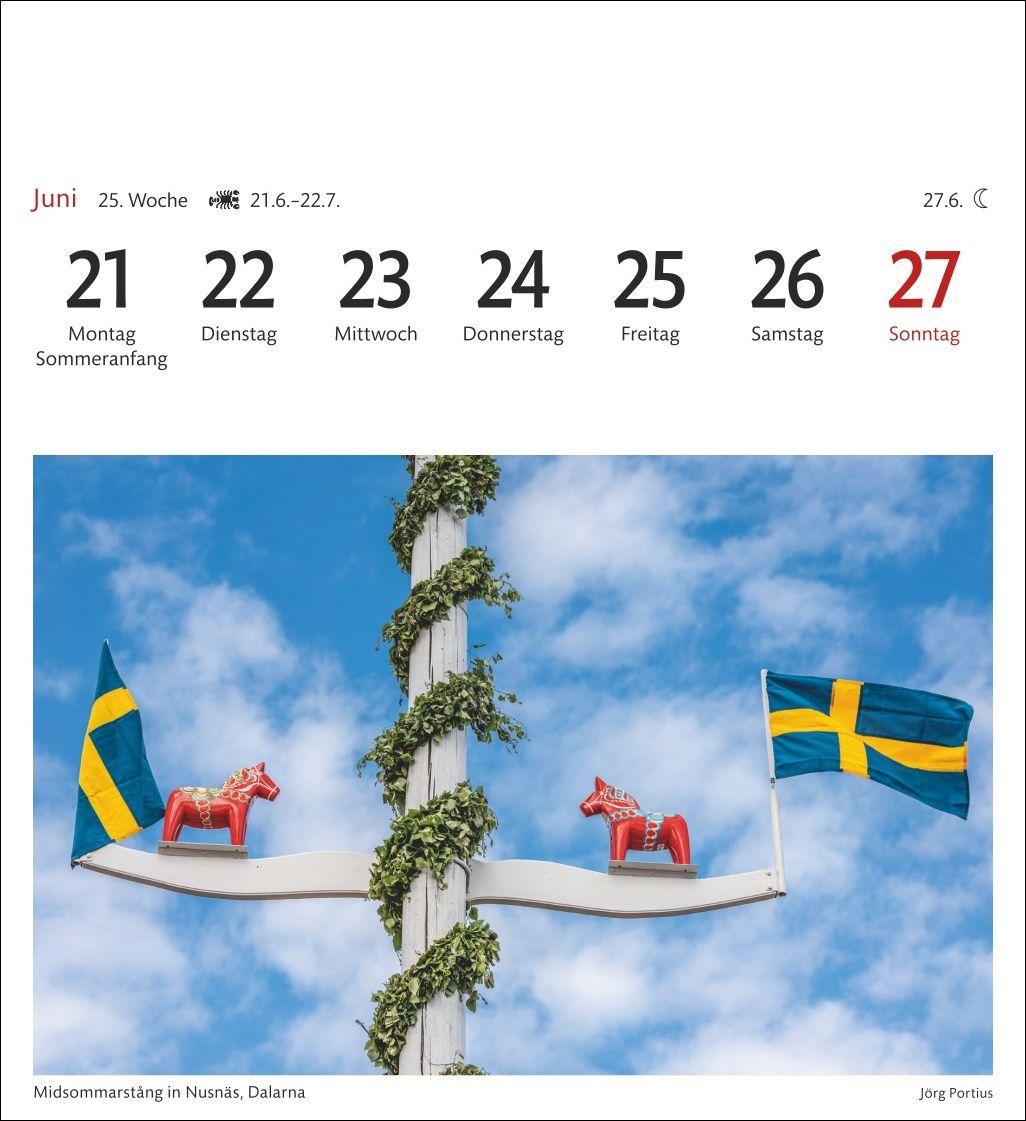 Beispielinhalt (Bild) Schweden Sehnsuchtskalender 2027 - Wochenkalender mit 53 Postkarten