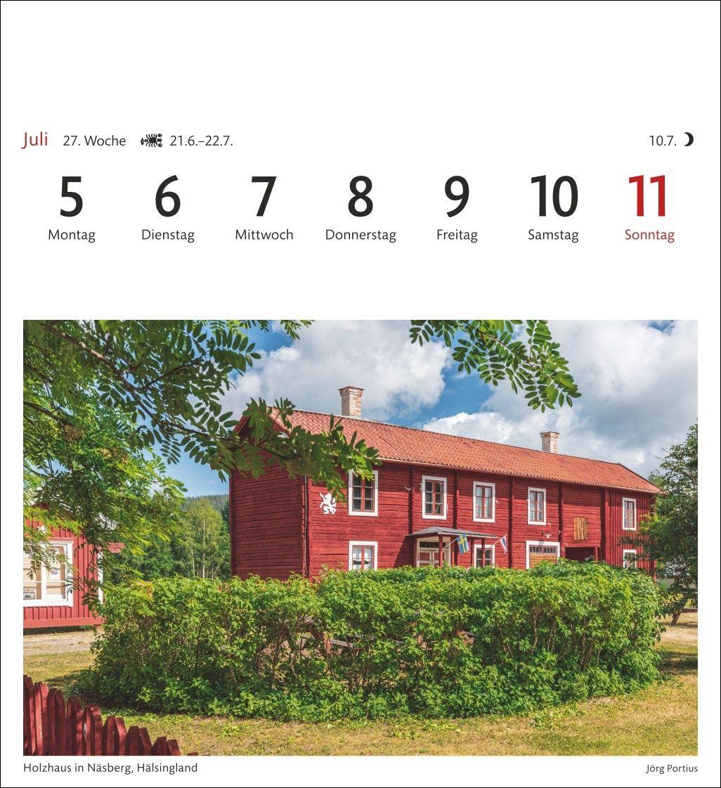 Beispielinhalt (Bild) Schweden Sehnsuchtskalender 2027 - Wochenkalender mit 53 Postkarten