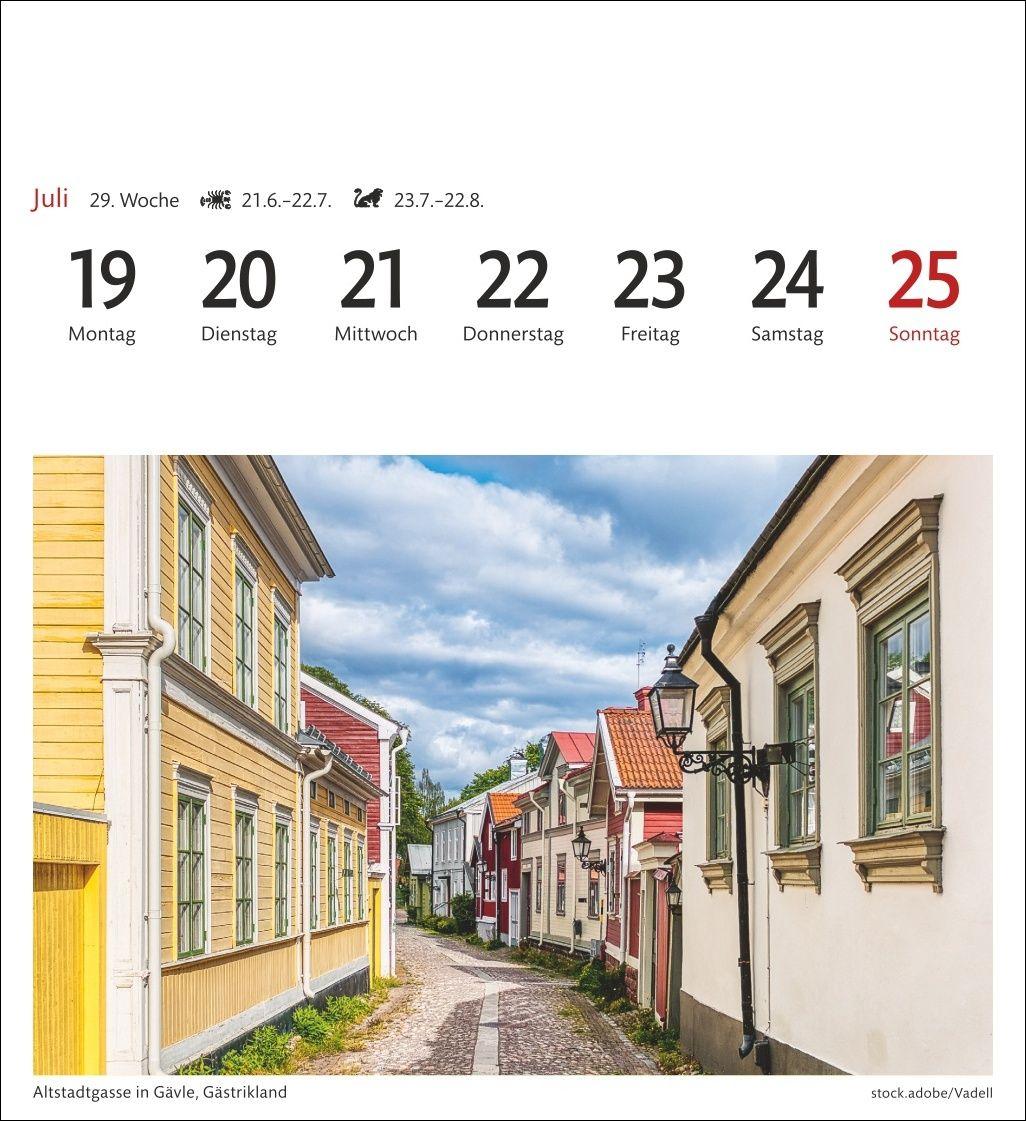 Beispielinhalt (Bild) Schweden Sehnsuchtskalender 2027 - Wochenkalender mit 53 Postkarten