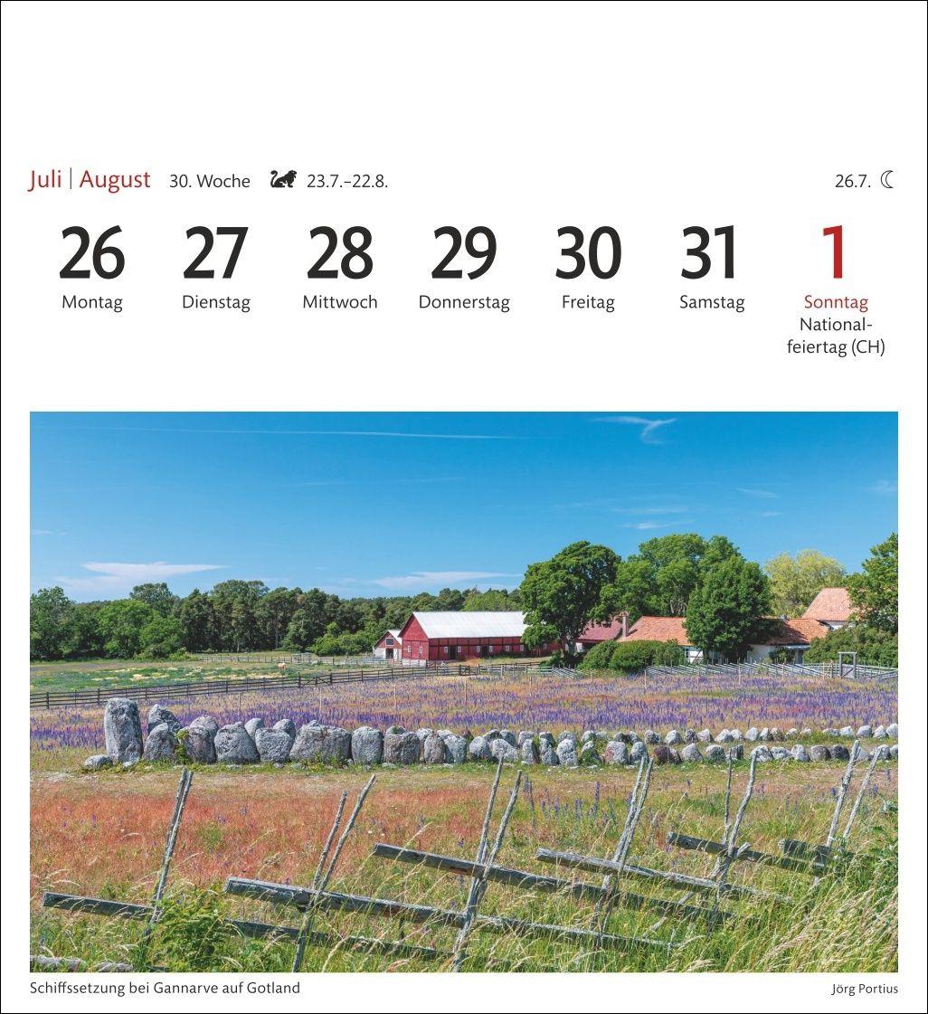 Beispielinhalt (Bild) Schweden Sehnsuchtskalender 2027 - Wochenkalender mit 53 Postkarten