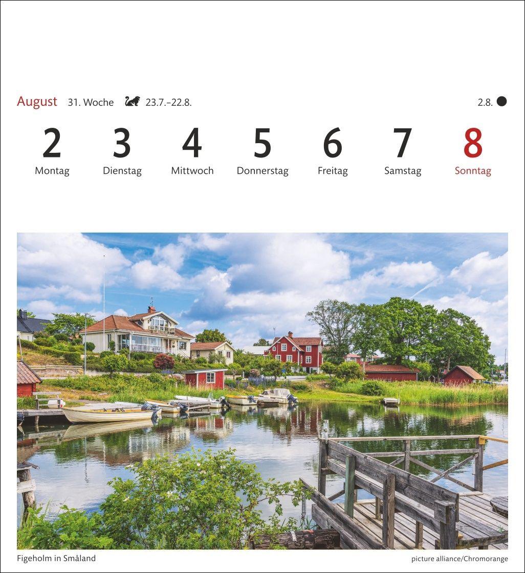 Beispielinhalt (Bild) Schweden Sehnsuchtskalender 2027 - Wochenkalender mit 53 Postkarten