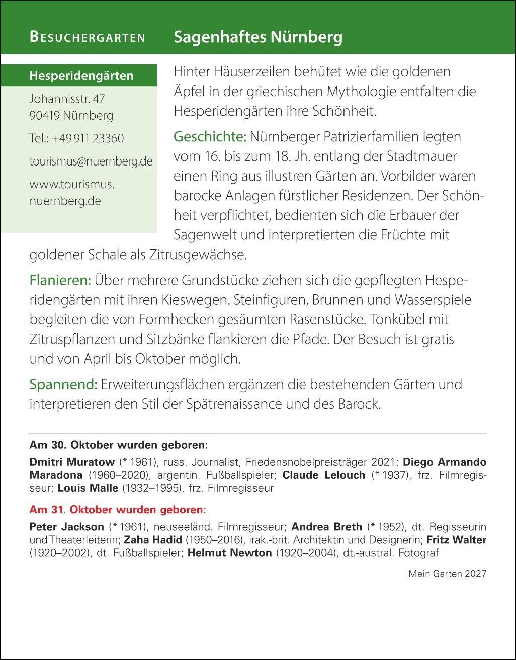 Beispielinhalt (Bild) Mein Garten Tagesabreißkalender 2027 - Praktische Tipps für 2027