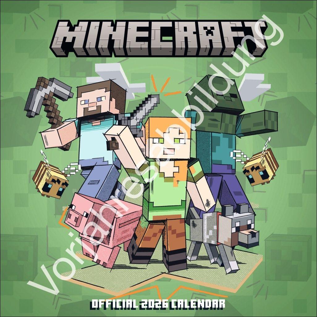 Vorderes Coverbild Minecraft Broschurkalender 2027