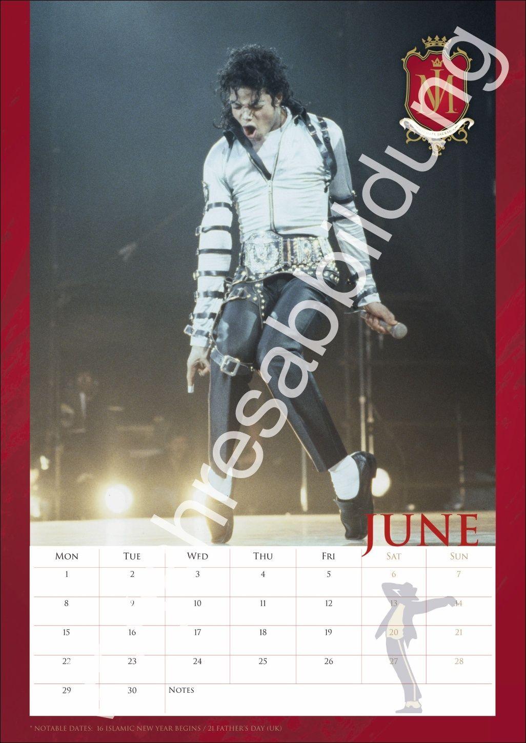 Beispielinhalt (Bild) Michael Jackson Posterkalender 2027