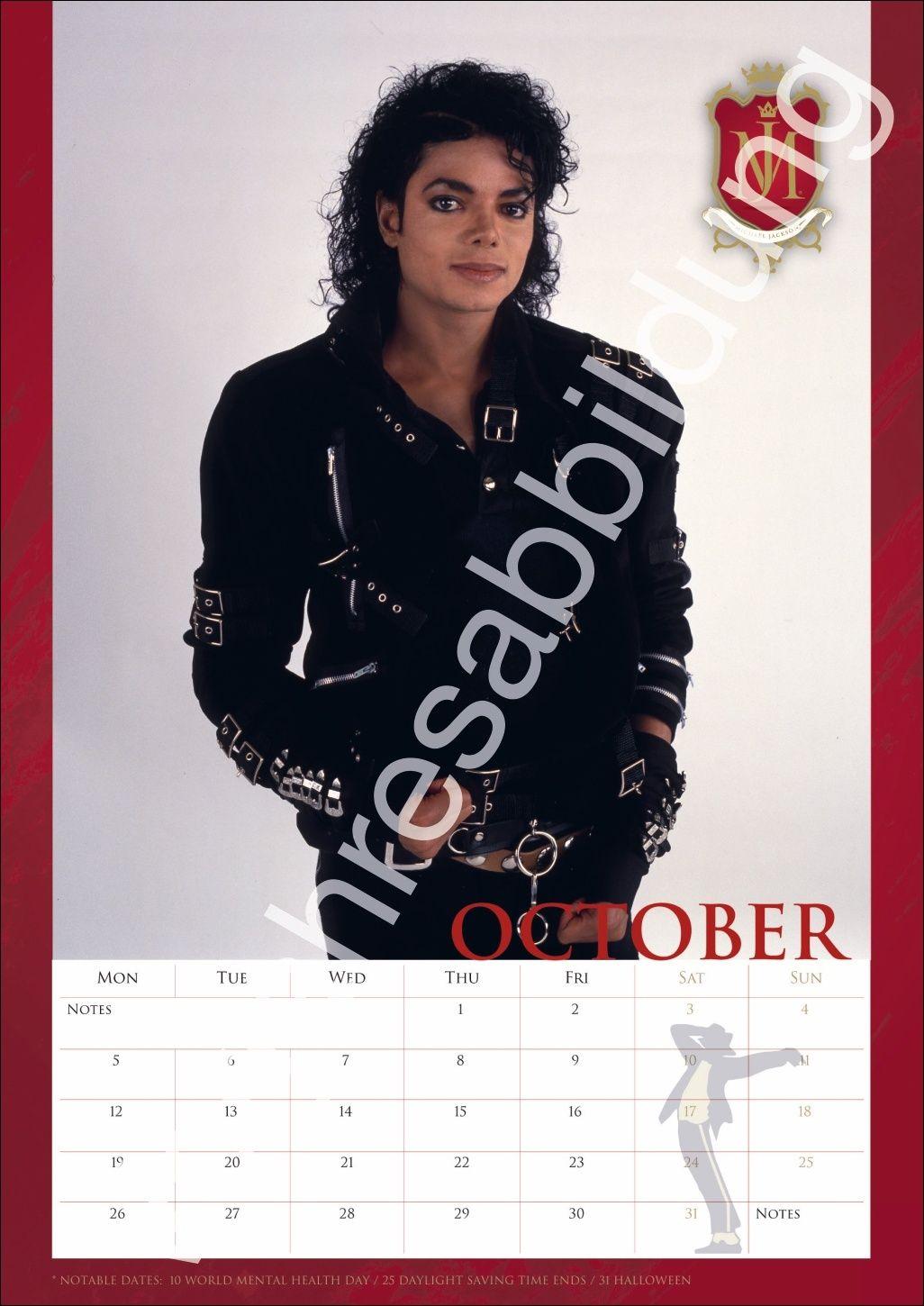 Beispielinhalt (Bild) Michael Jackson Posterkalender 2027