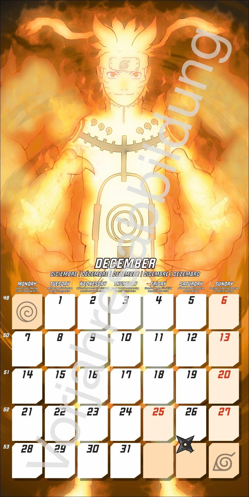 Beispielinhalt (Bild) Naruto Broschurkalender 2027