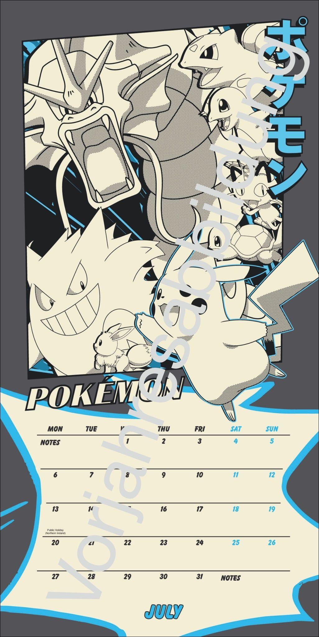 Beispielinhalt (Bild) Pokémon Broschurkalender 2027