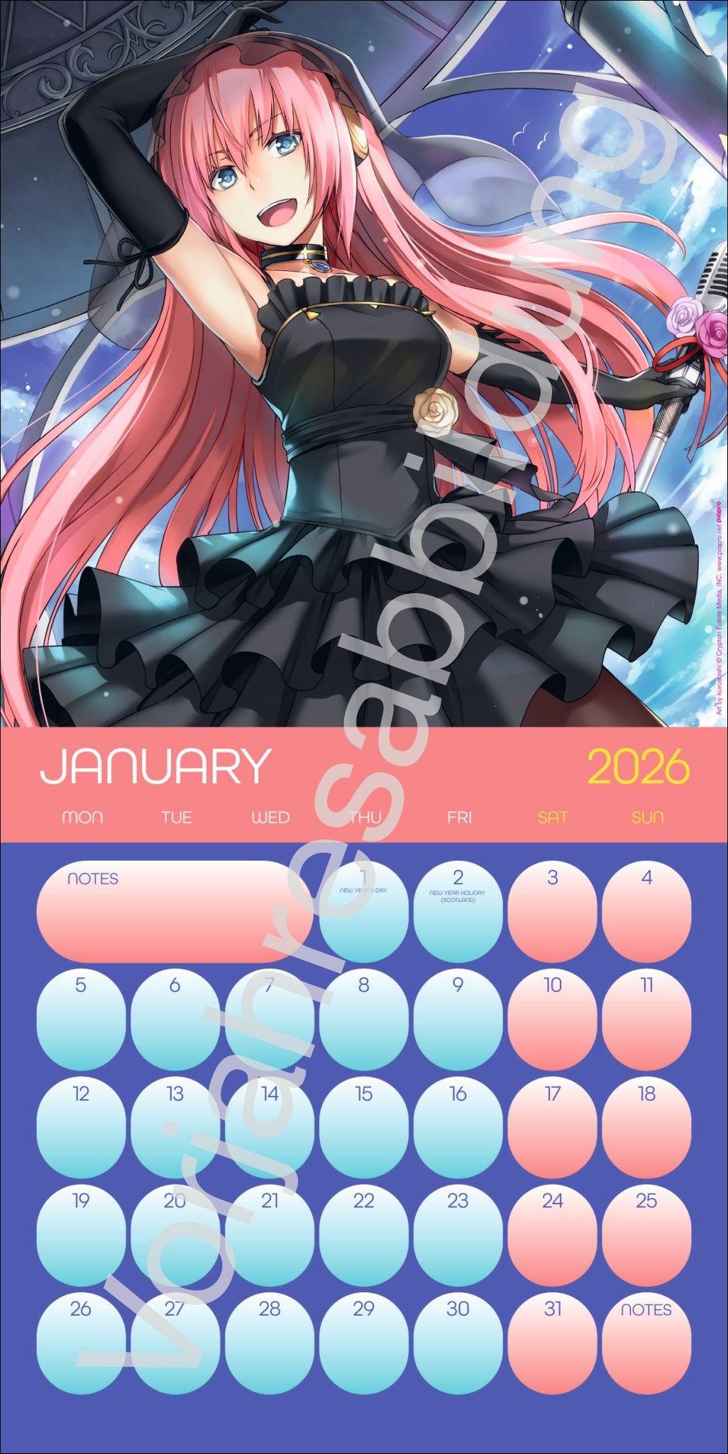 Beispielinhalt (Bild) Hatsune Miku Broschurkalender 2027