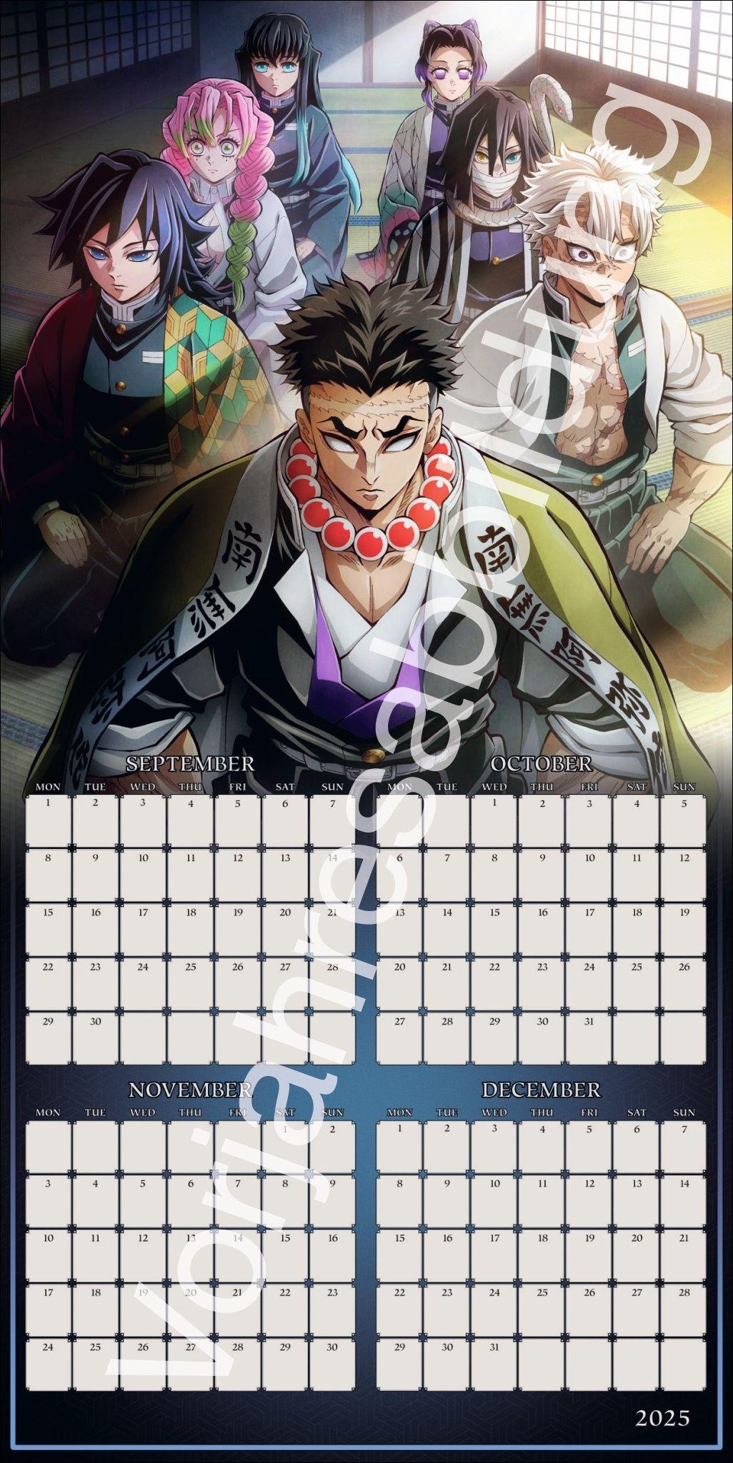 Beispielinhalt (Bild) Demon Slayer Broschurkalender 2027