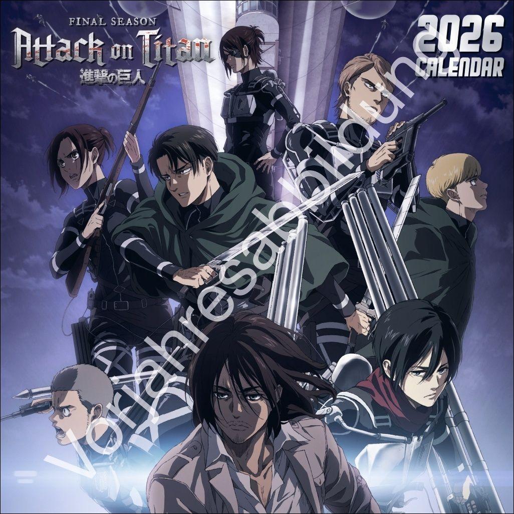 Vorderes Coverbild Attack on Titan Broschurkalender 2027