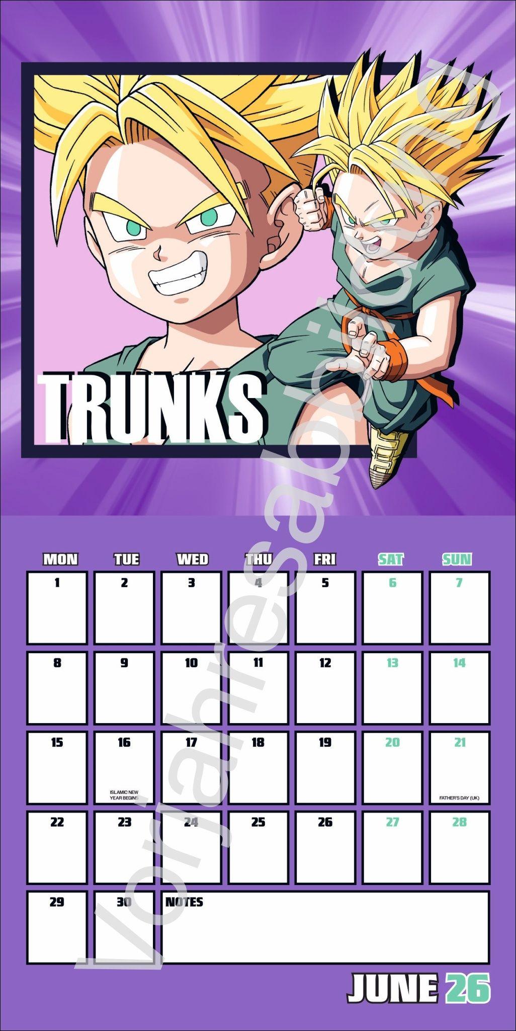 Beispielinhalt (Bild) Dragon Ball Z Broschurkalender 2027