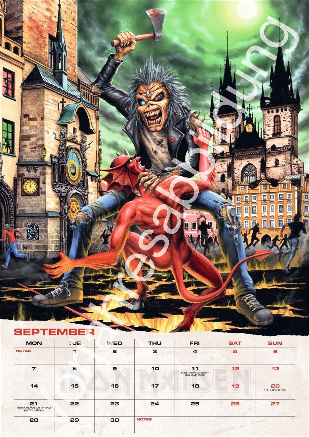 Beispielinhalt (Bild) Iron Maiden Posterkalender 2027