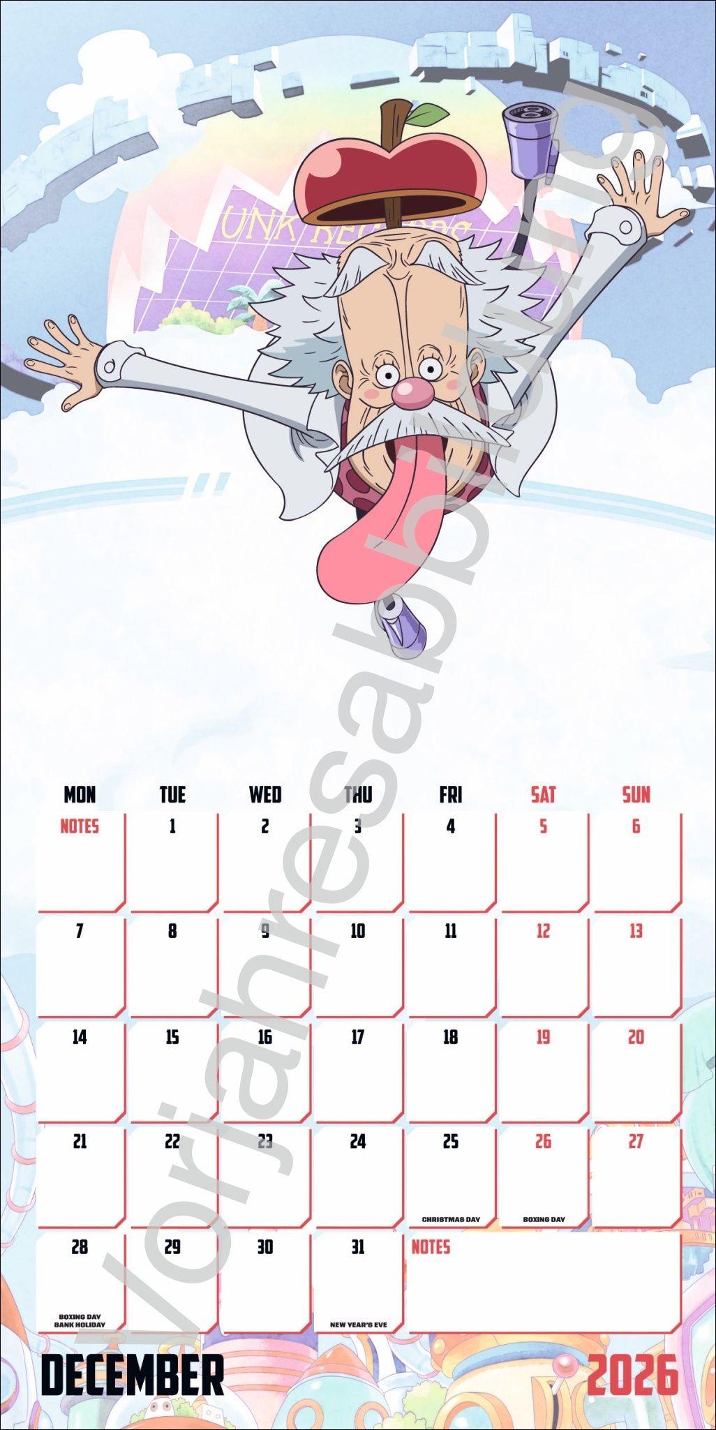 Beispielinhalt (Bild) One Piece Broschurkalender 2027