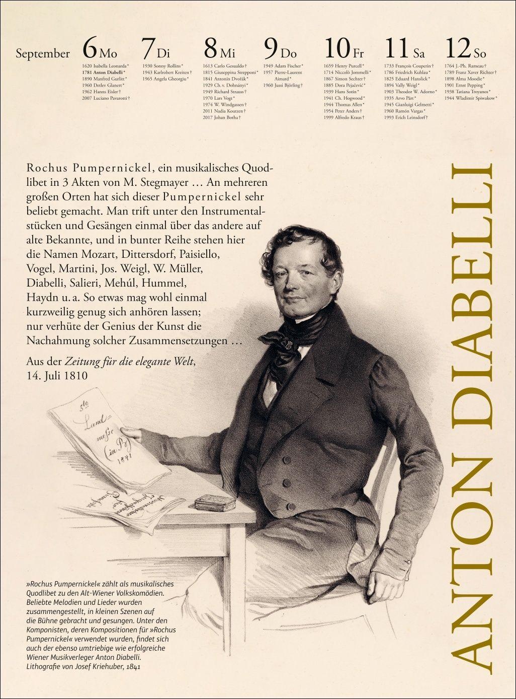 Beispielinhalt (Bild) Der Musik Kalender Wochenkalender 2027