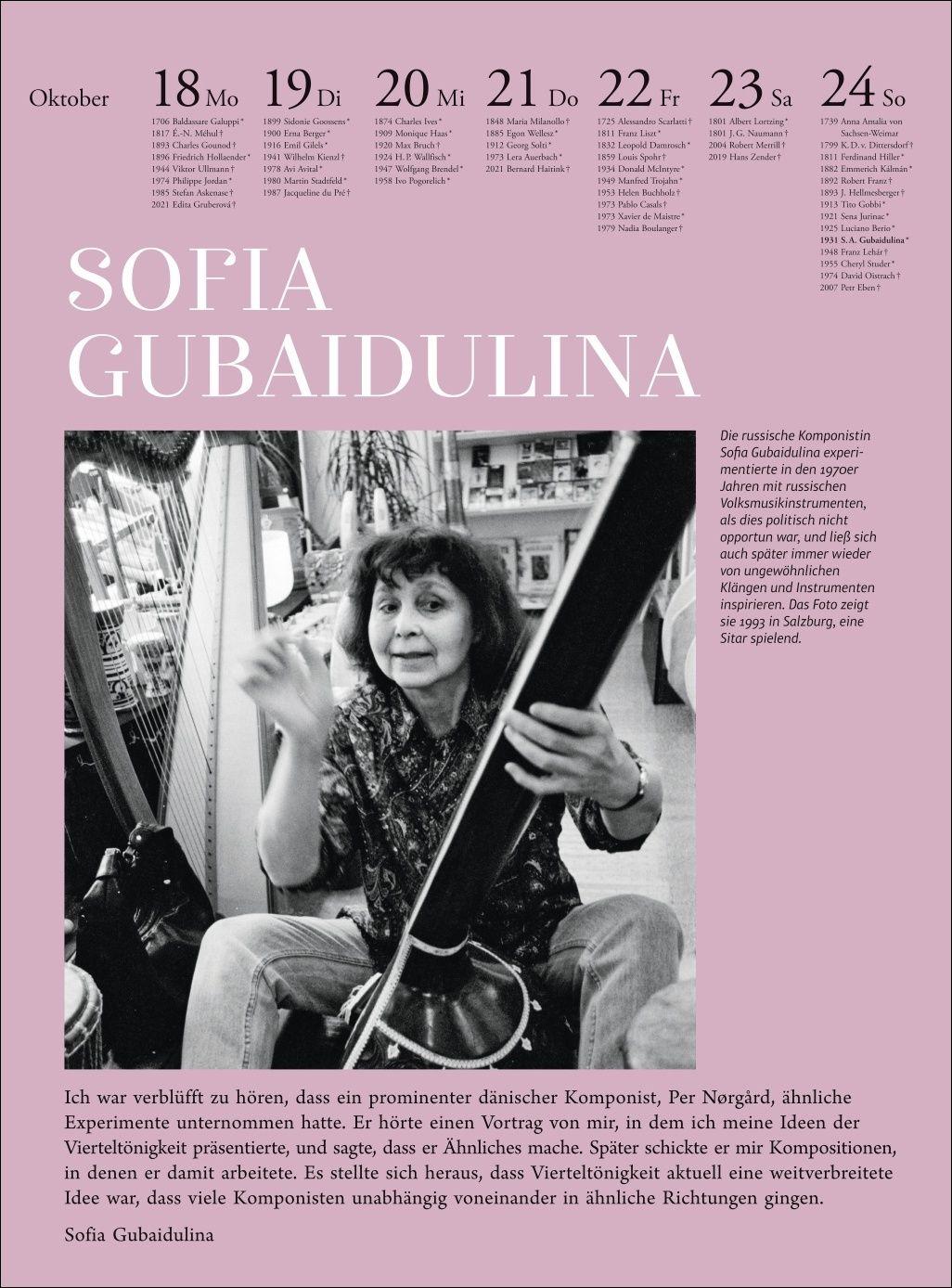 Beispielinhalt (Bild) Der Musik Kalender Wochenkalender 2027