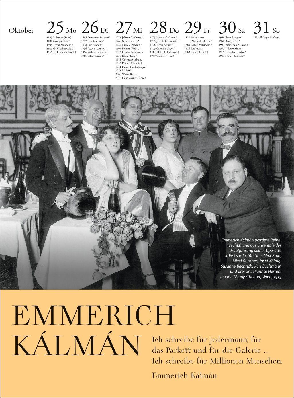 Beispielinhalt (Bild) Der Musik Kalender Wochenkalender 2027