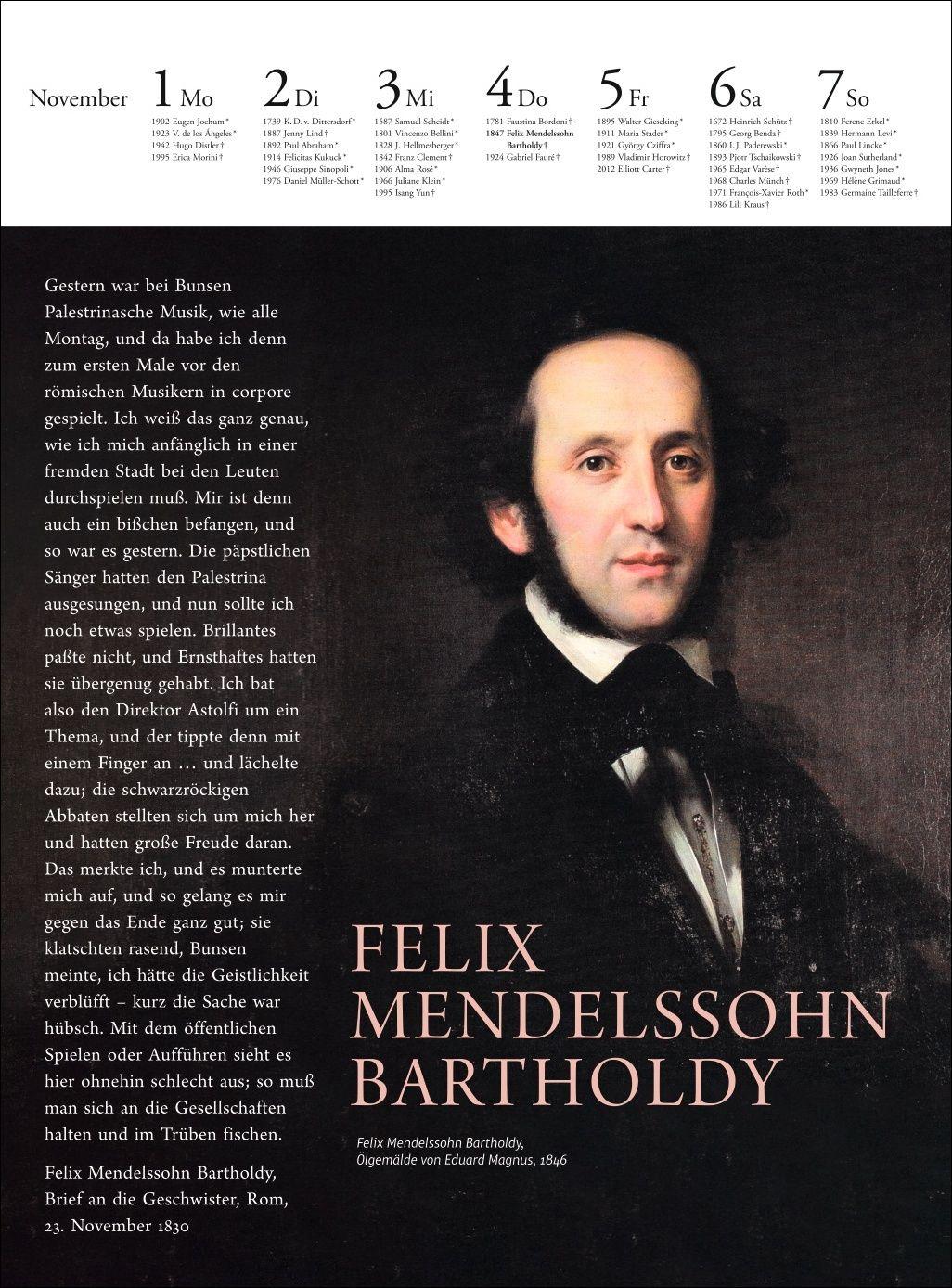 Beispielinhalt (Bild) Der Musik Kalender Wochenkalender 2027