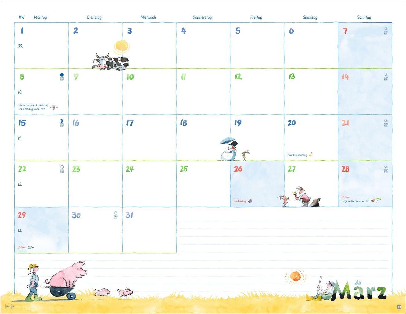 Beispielinhalt (Bild) Helme Heine: Monatsplaner 2027