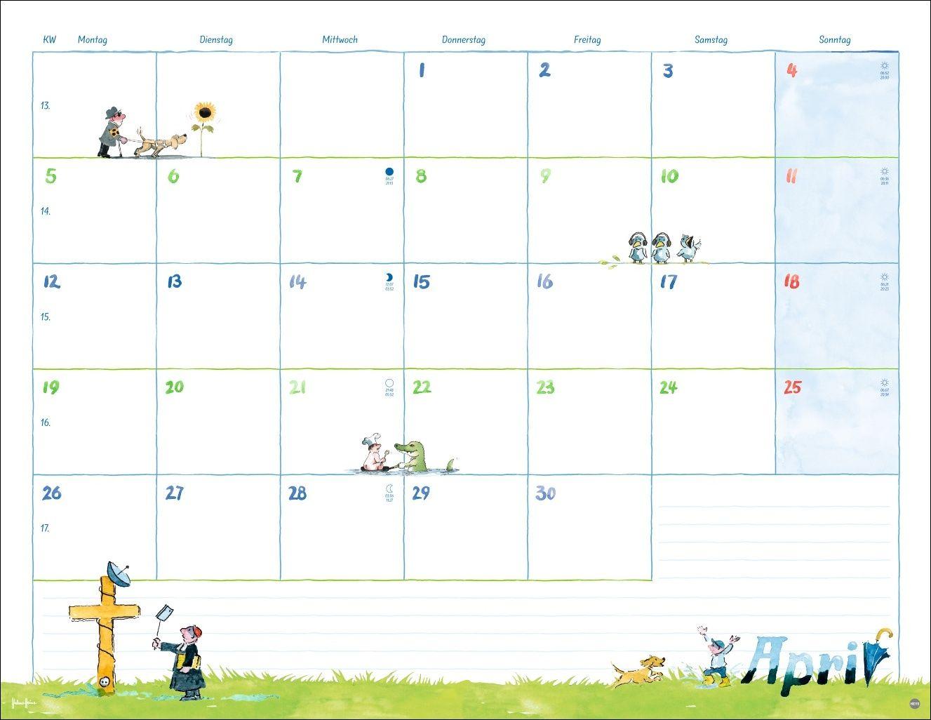 Beispielinhalt (Bild) Helme Heine: Monatsplaner 2027