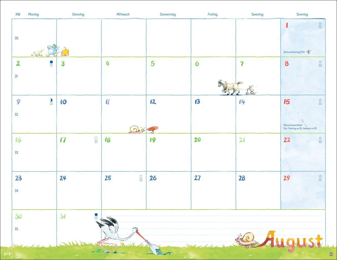 Beispielinhalt (Bild) Helme Heine: Monatsplaner 2027