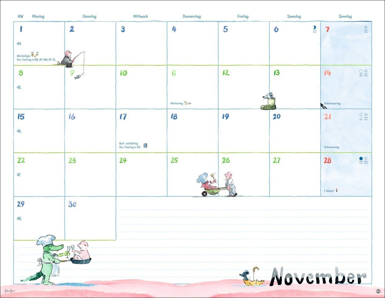 Beispielinhalt (Bild) Helme Heine: Monatsplaner 2027