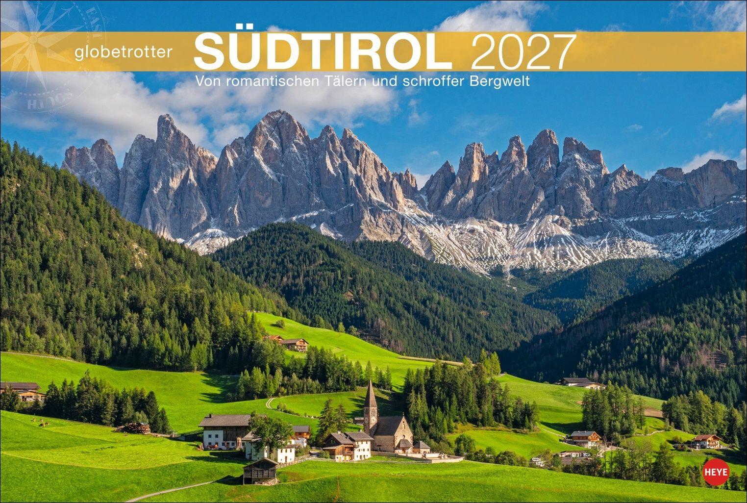 Vorderes Coverbild Südtirol Globetrotter Kalender 2027 - Von romantischen Tälern und schroffer Bergwelt