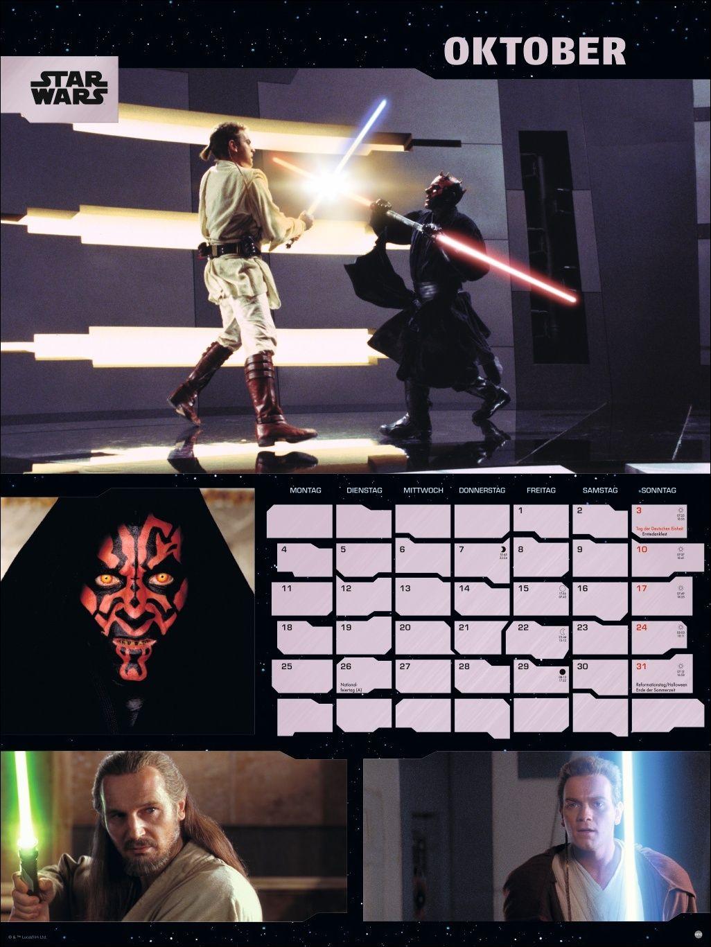 Beispielinhalt (Bild) Star Wars Broschur XL Kalender 2027