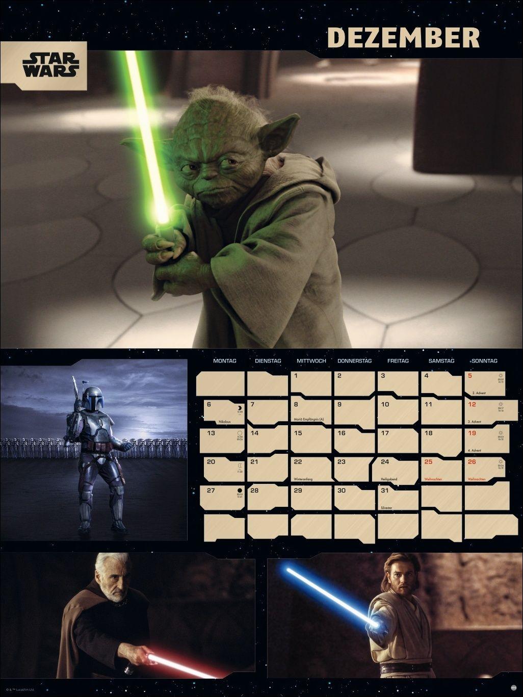Beispielinhalt (Bild) Star Wars Broschur XL Kalender 2027