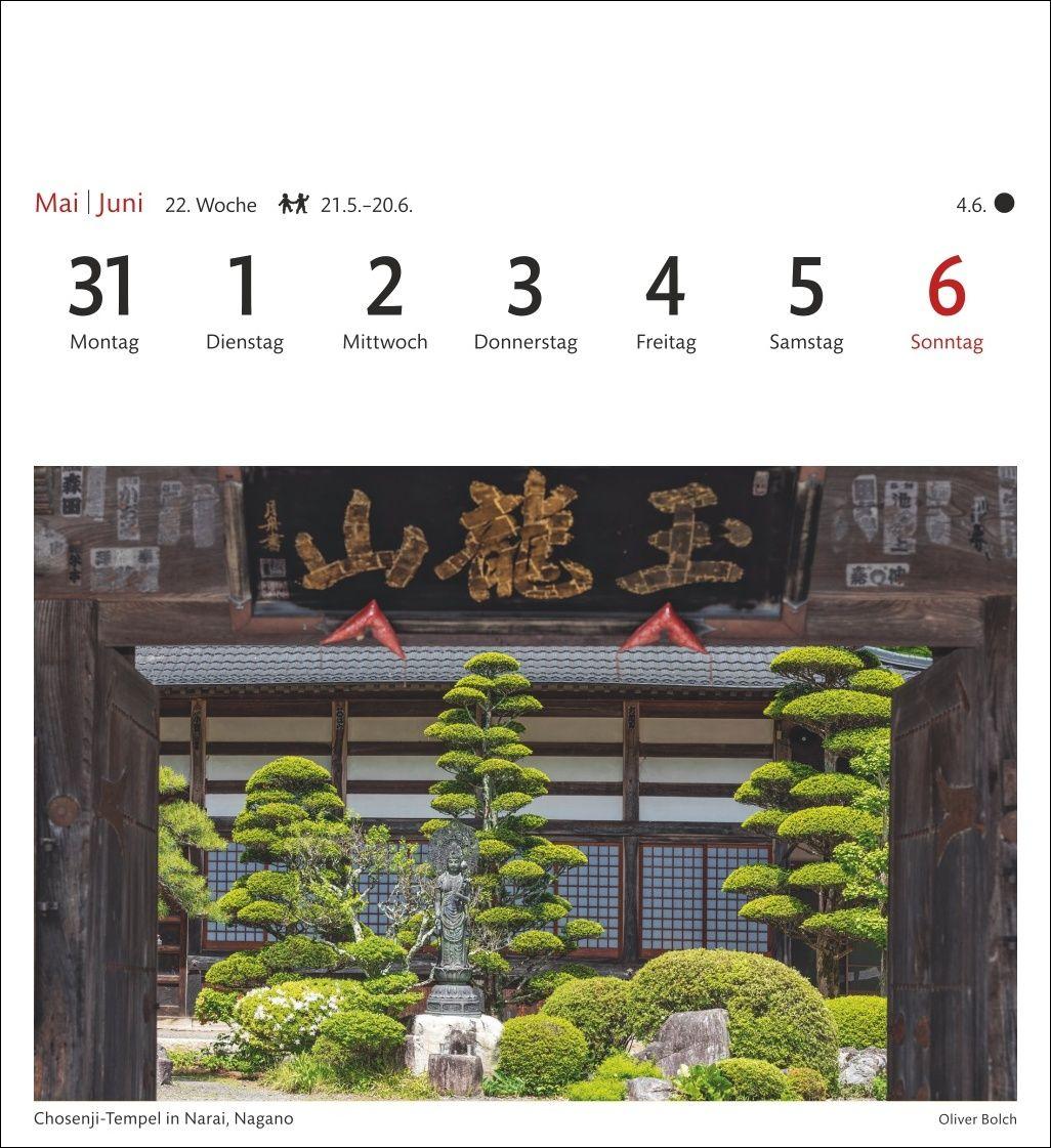 Beispielinhalt (Bild) Japan Sehnsuchtskalender 2027 - Wochenkalender mit 53 Postkarten