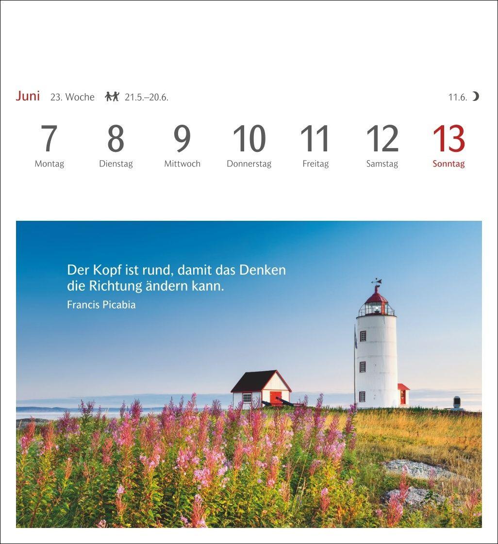 Beispielinhalt (Bild) Momente des Glücks Postkartenkalender 2027 - Wochenkalender mit Zitaten, mit 53 Postkarten