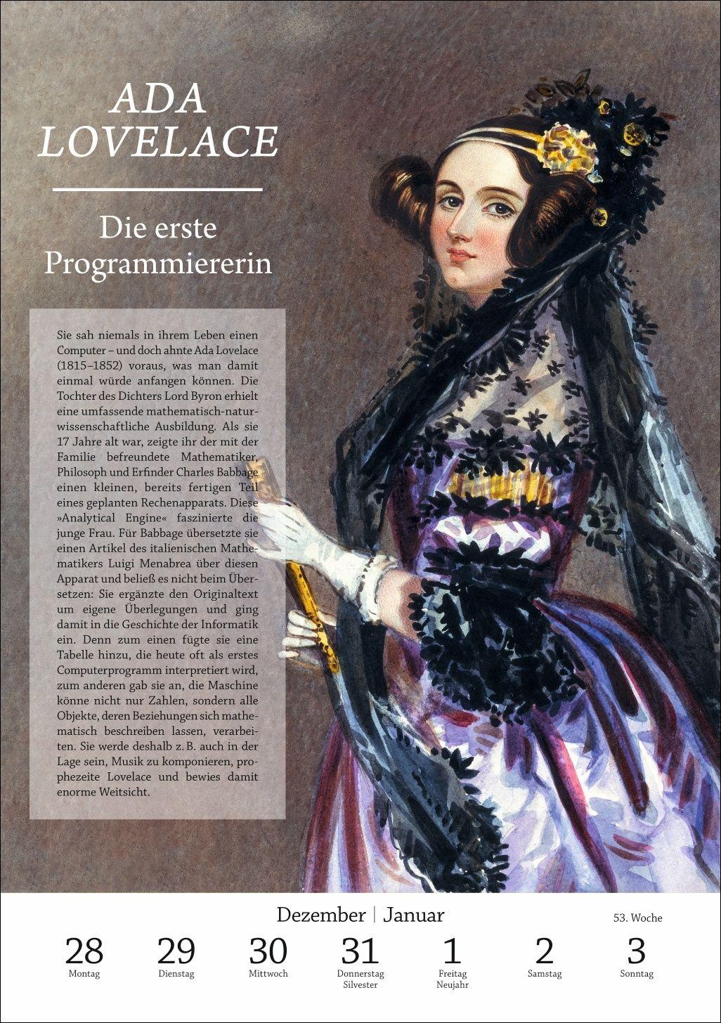 Beispielinhalt (Bild) SPIEGEL GESCHICHTE Geistesblitze Wochen-Kulturkalender 2027 - Die größten Erfindungen und Entdeckungen der Menschheit