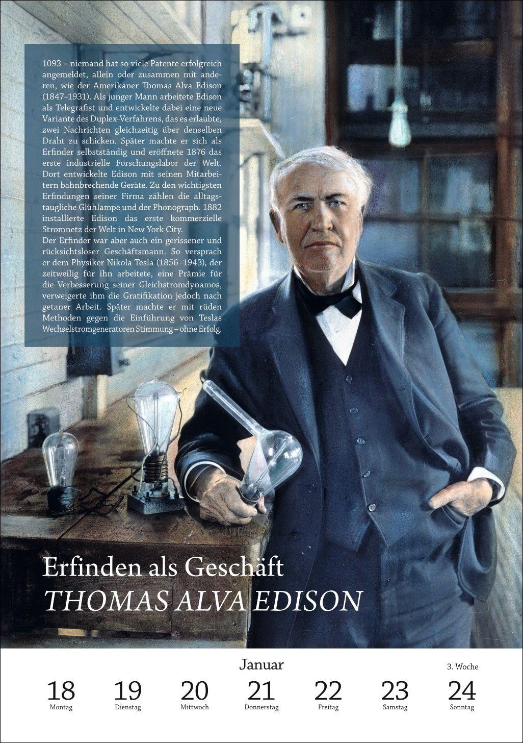 Beispielinhalt (Bild) SPIEGEL GESCHICHTE Geistesblitze Wochen-Kulturkalender 2027 - Die größten Erfindungen und Entdeckungen der Menschheit