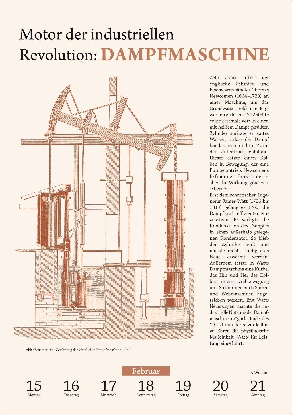 Beispielinhalt (Bild) SPIEGEL GESCHICHTE Geistesblitze Wochen-Kulturkalender 2027 - Die größten Erfindungen und Entdeckungen der Menschheit