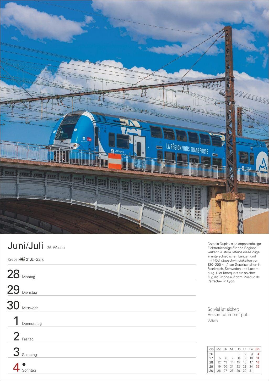 Beispielinhalt (Bild) Eisenbahnen Wochenplaner 2027 - 53 faszinierende Fotografien