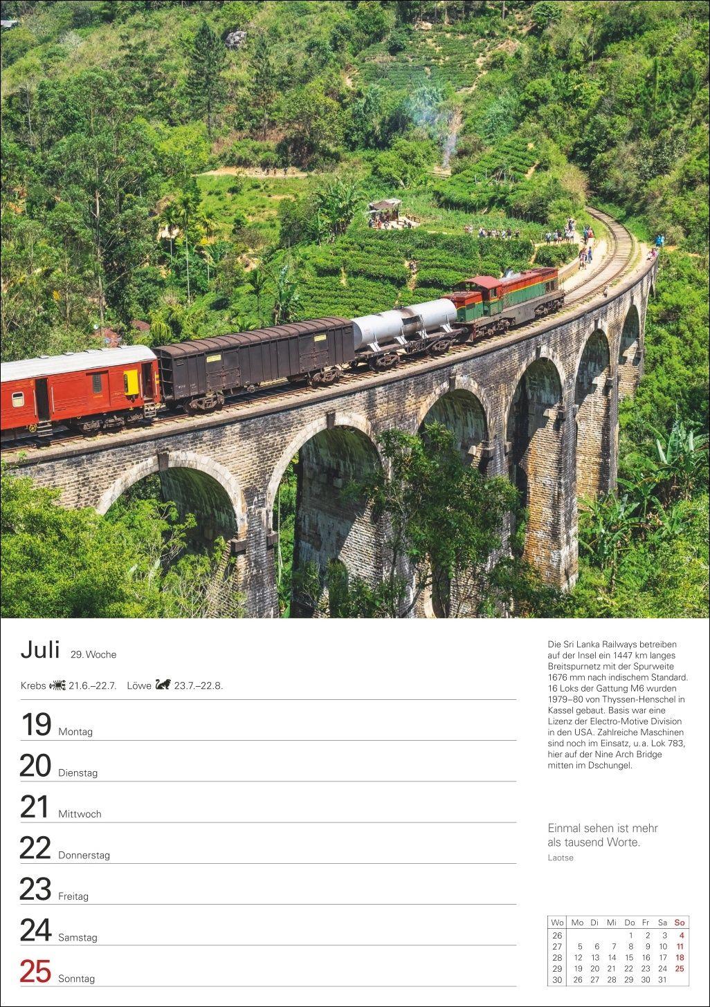 Beispielinhalt (Bild) Eisenbahnen Wochenplaner 2027 - 53 faszinierende Fotografien