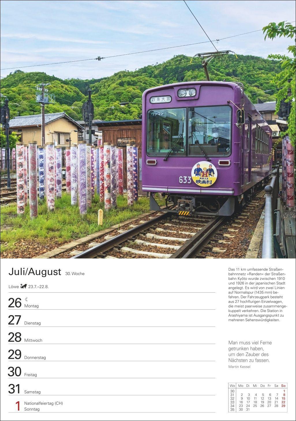 Beispielinhalt (Bild) Eisenbahnen Wochenplaner 2027 - 53 faszinierende Fotografien