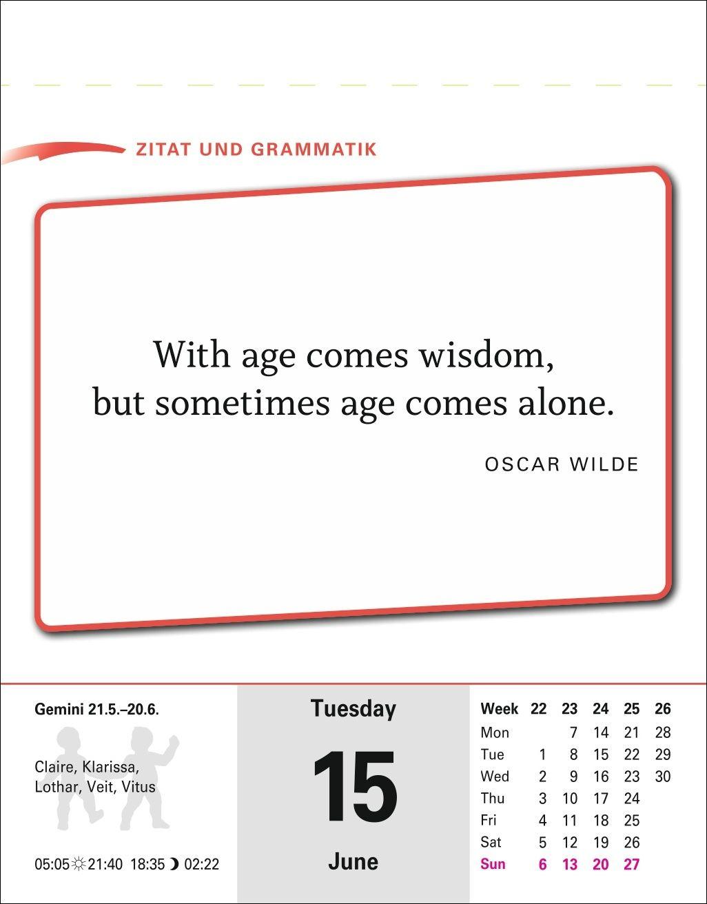 Beispielinhalt (Bild) Englisch Sprachkalender 2027 - Englisch lernen leicht gemacht - Tagesabreißkalender