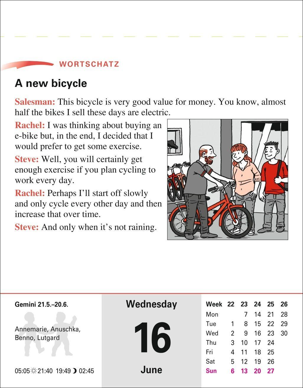 Beispielinhalt (Bild) Englisch Sprachkalender 2027 - Englisch lernen leicht gemacht - Tagesabreißkalender