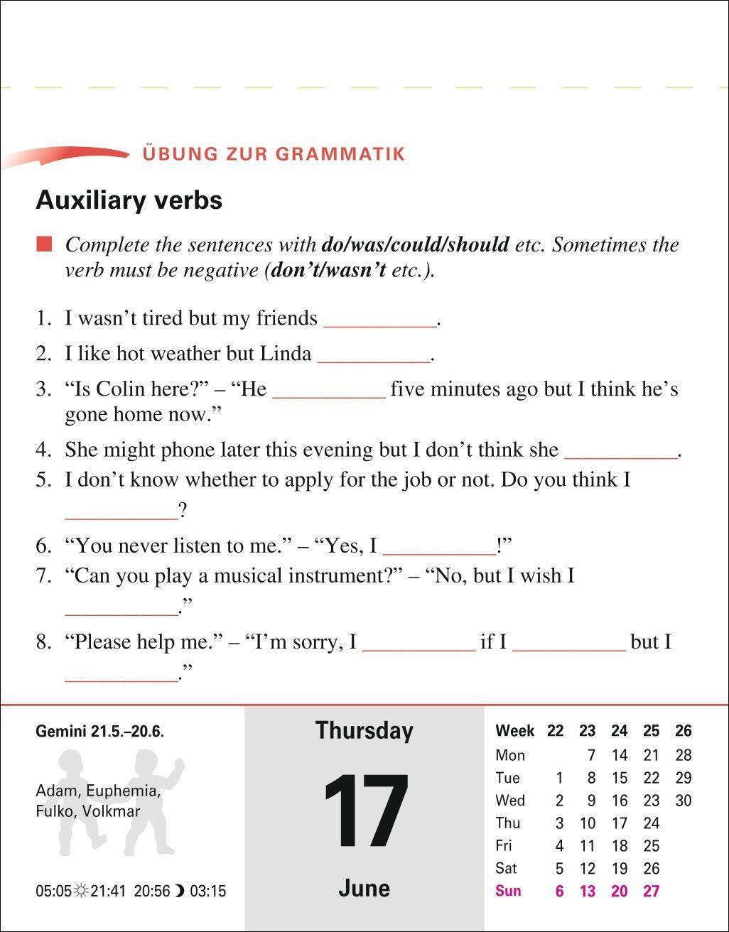 Beispielinhalt (Bild) Englisch Sprachkalender 2027 - Englisch lernen leicht gemacht - Tagesabreißkalender