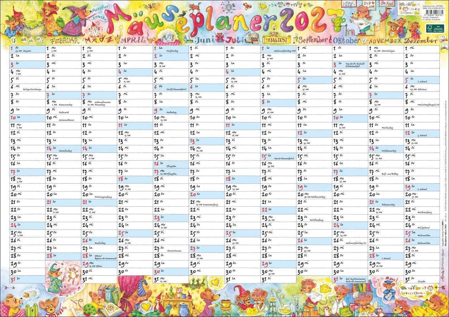 Vorderes Coverbild Wandplaner Wilde Mäuse 2027