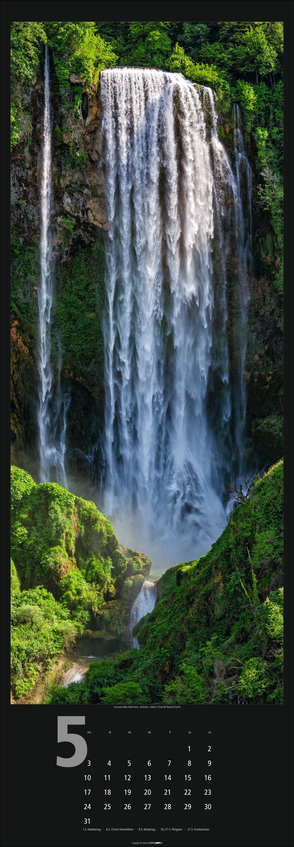 Beispielinhalt (Bild) Wasserfälle Kalender 2027