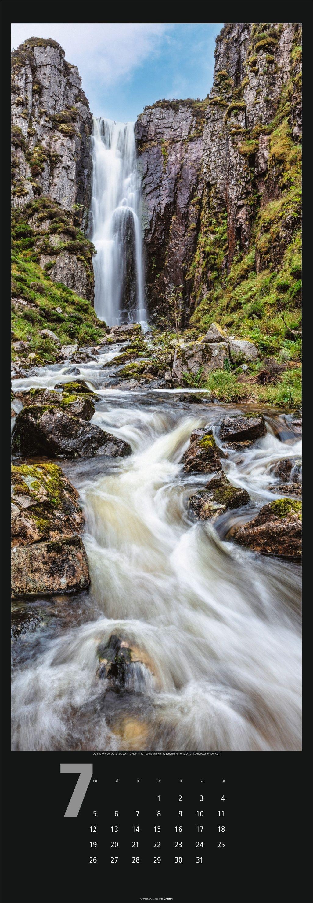 Beispielinhalt (Bild) Wasserfälle Kalender 2027