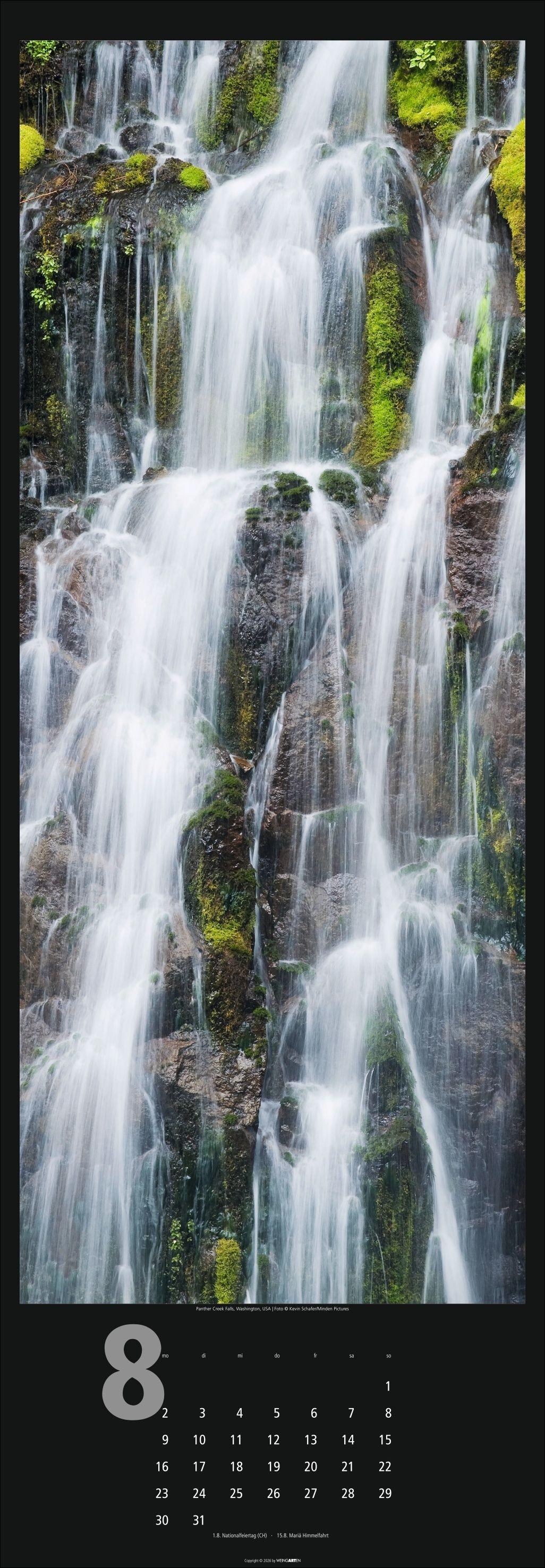 Beispielinhalt (Bild) Wasserfälle Kalender 2027