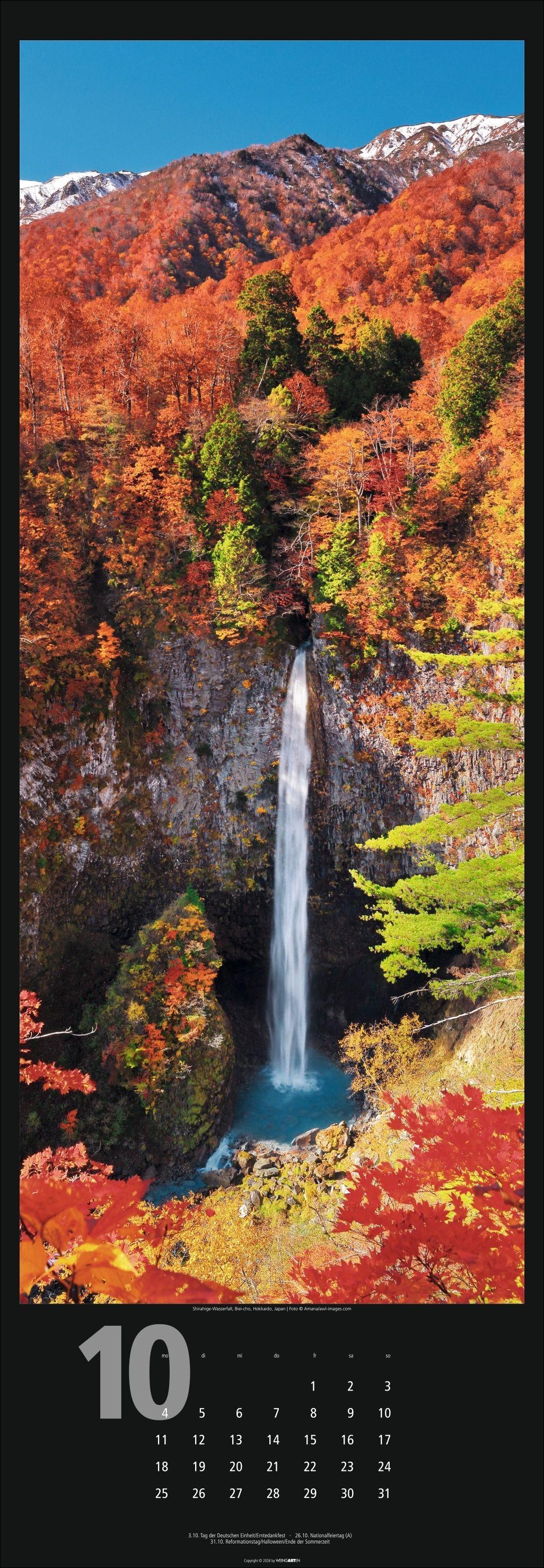Beispielinhalt (Bild) Wasserfälle Kalender 2027