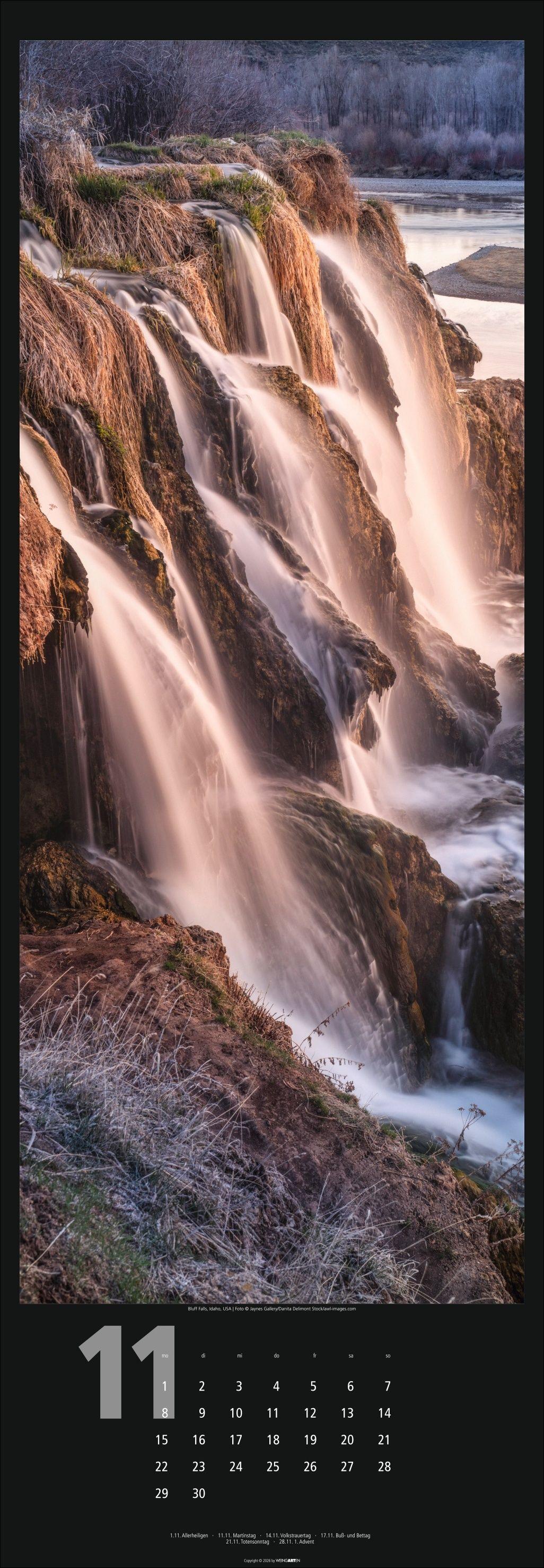 Beispielinhalt (Bild) Wasserfälle Kalender 2027